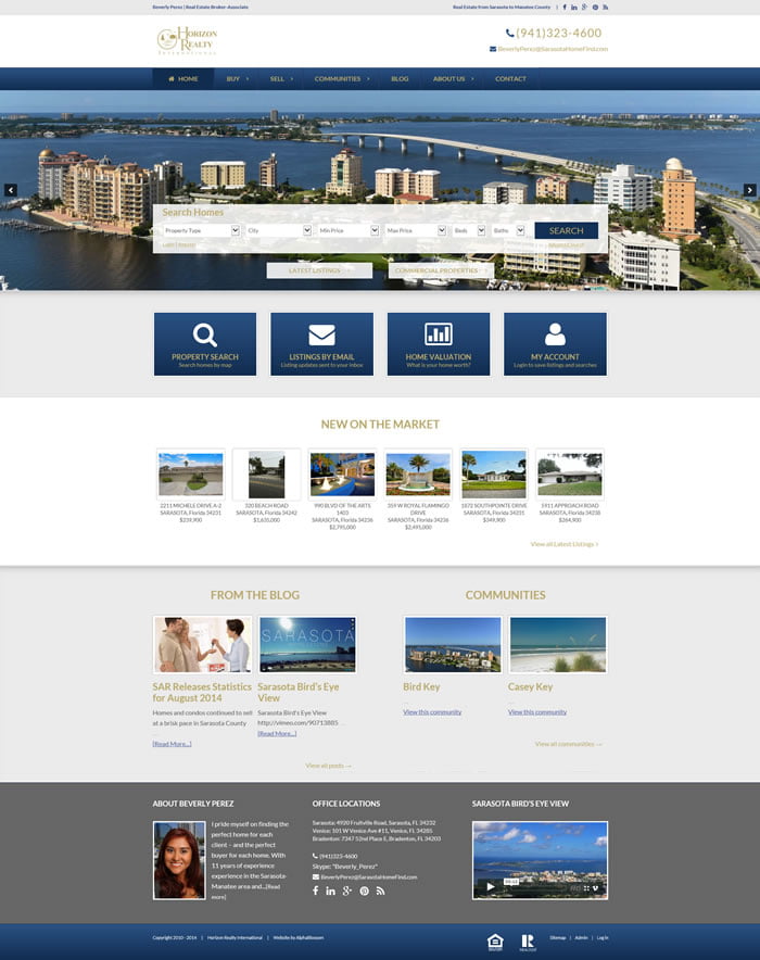 www.sarasotahomefind.com Real Estate Website using Genesis and Agent Evolution Customized Child Theme