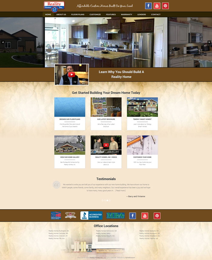 Reality Homes, Inc custom Genesis child theme for WordPress