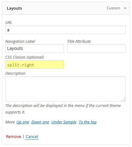 WordPress Menu Admin CSS Field