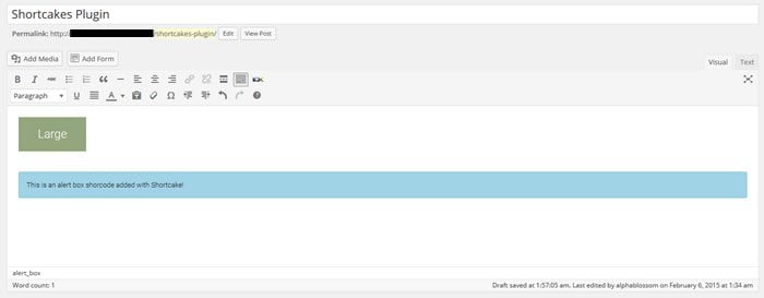 WordPress shortcode with Shortcake