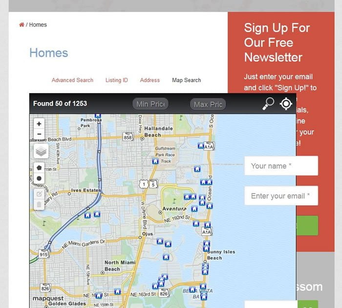 IDX Broker Map Search - fixed width cut off