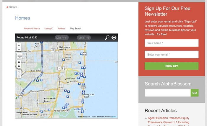 IDX Broker Map Search - fixed width