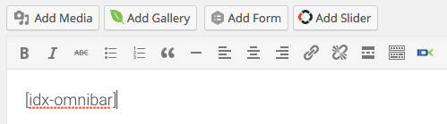 IDX Broker OmniBar Search shortcode