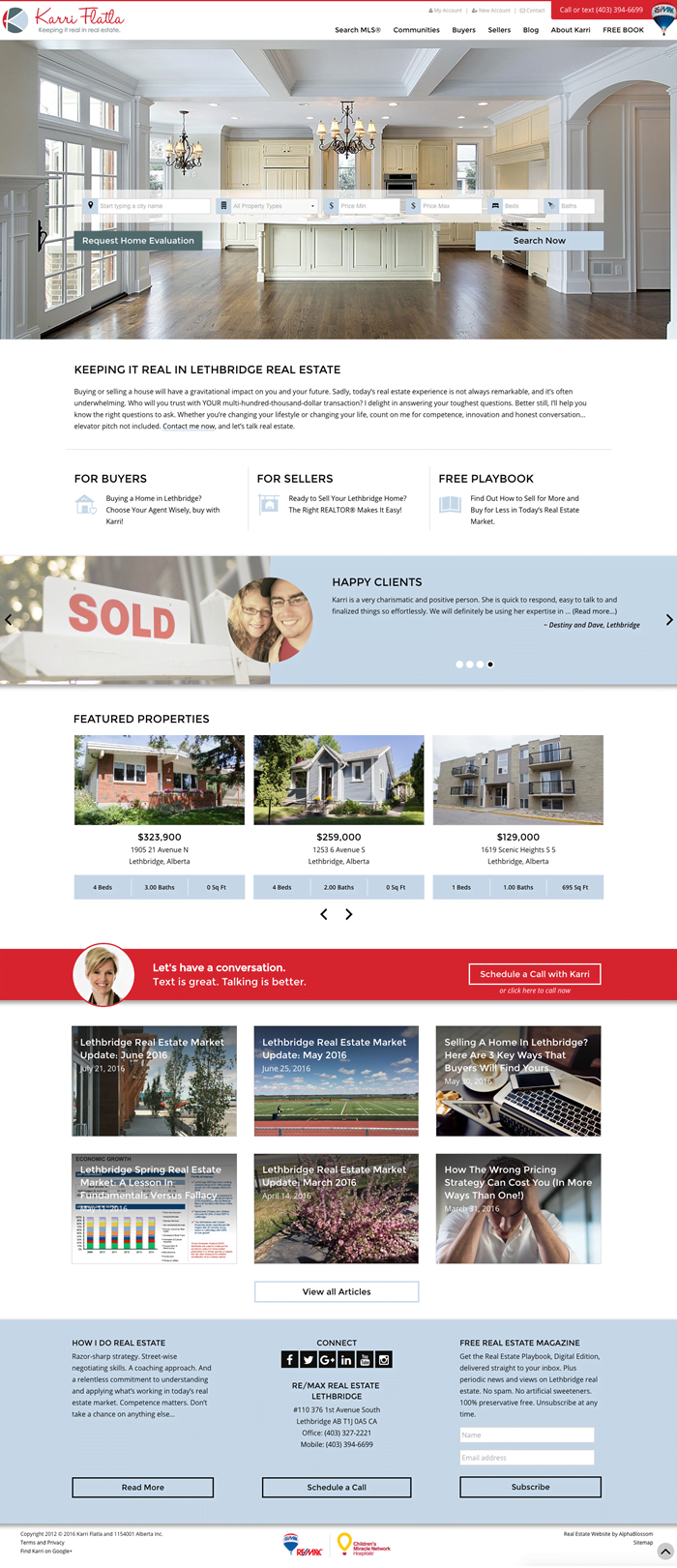 Real Estate Website for karriflatla.com