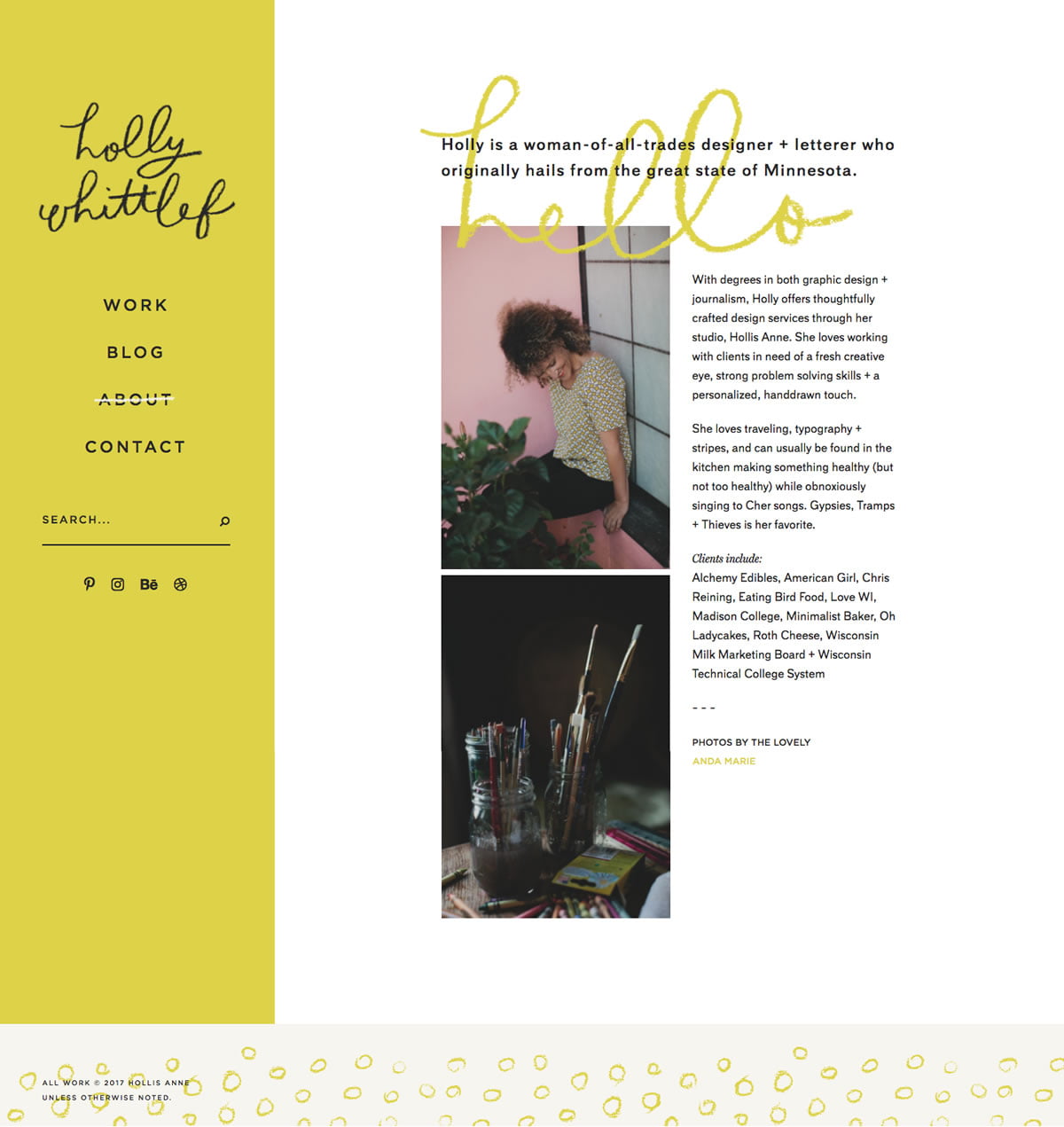 Hollywhittlef.com blog page Genesis website