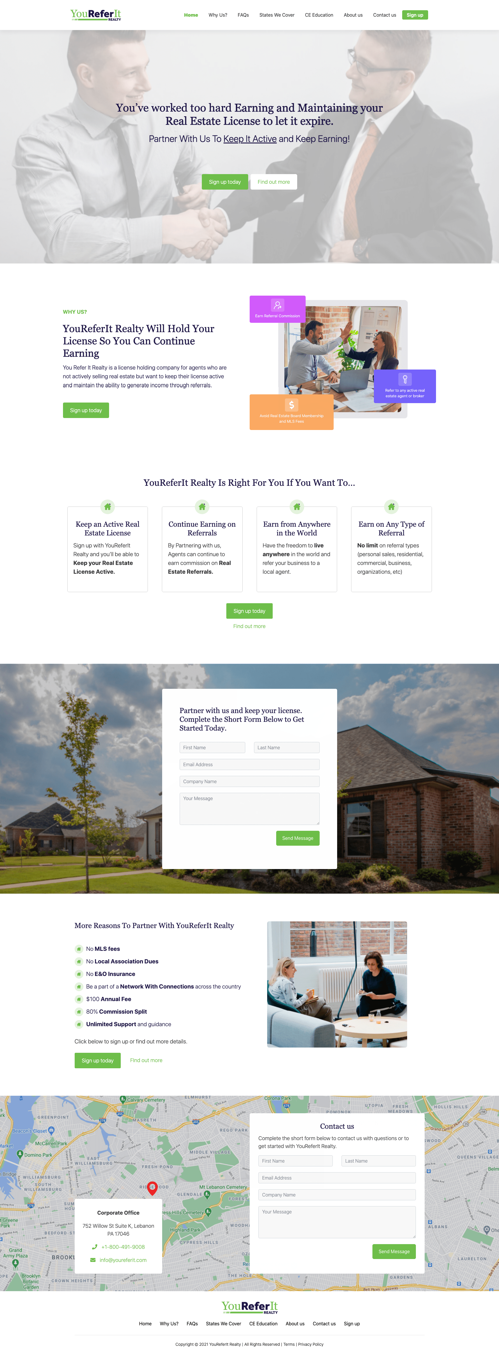 You Refer It Realty License Holding Company Custom Website